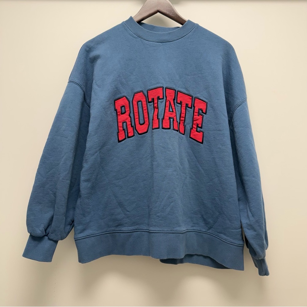 Rotate Birger Christensen Sunday Heavy Sweat Crewneck Blue Size X-Small - Picture 4 of 10